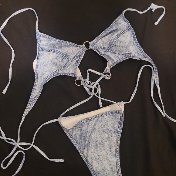 Fashion Nova Other - Fashion Nova Blue Denim Bikini